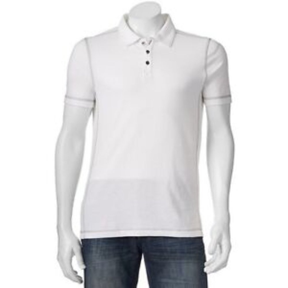 Men's Helix Burnout Polo, White, Size: XL